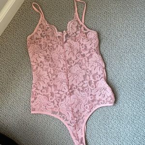 See through lace body suit